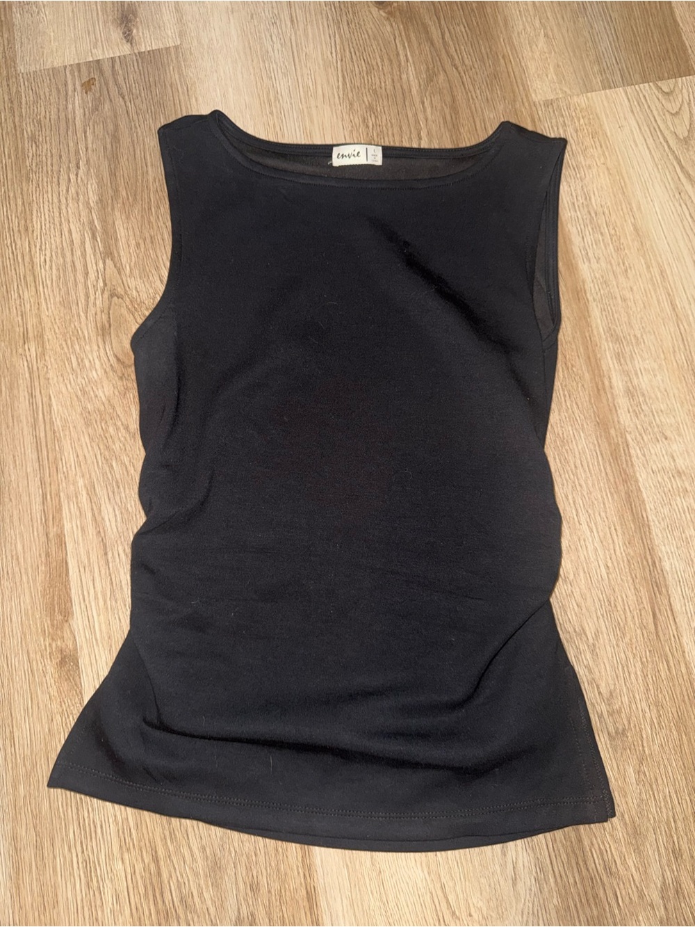 Louis Vuitton Black Ribbed Scoop Neck Tank Top